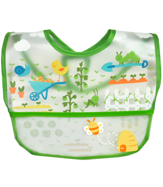 i Play Su Geçirmez EVA Kumaş Cırtlı Bebek Mama Önlüğü - Tek (Yeşil)