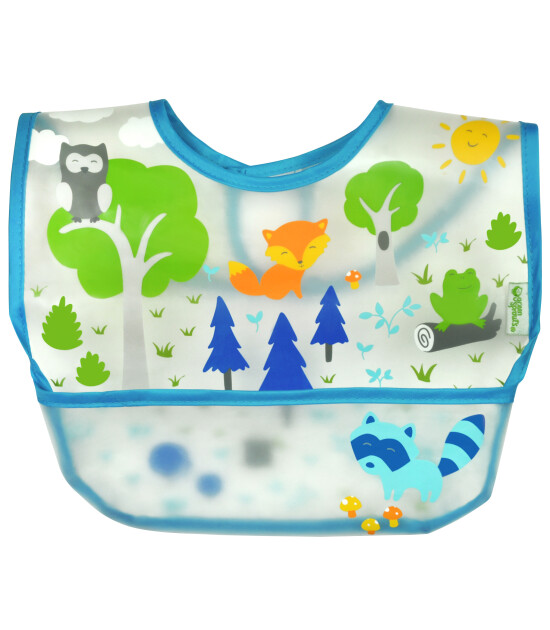 i Play Su Geçirmez EVA Kumaş Cırtlı Bebek Mama Önlüğü - Tek (Mavi)