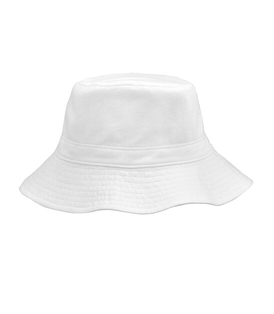i Play UPF 20+ Güneş Korumalı Bucket Çift Yönlü Organik Koton Bebek Şapka (Beyaz)