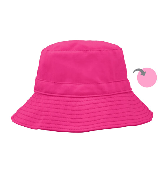 i Play UPF 20+ Güneş Korumalı Bucket Çift Yönlü Organik Koton Bebek Şapka (Pembe)