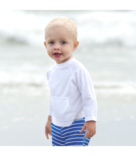i Play UPF 50+ Güneş Korumalı Uzun Kollu Breathable Deniz Tişört (Beyaz)