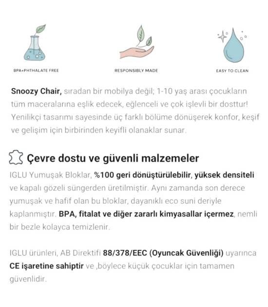 IGLU Yumuşak Blok Koltuk - Snoozy // Soft Lavander