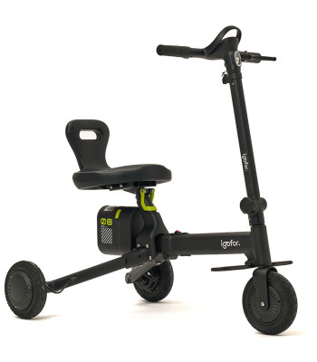 Igofor 3 Tekerlekli Katlanabilir Elektrikli Oturulabilir Scooter // Siyah