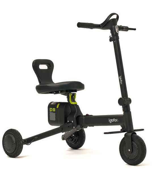 Igofor 3 Tekerlekli Katlanabilir Elektrikli Oturulabilir Scooter // Siyah