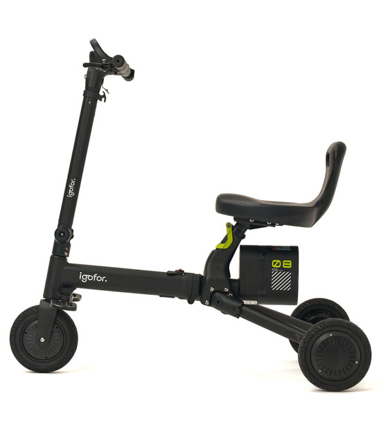 Igofor 3 Tekerlekli Katlanabilir Elektrikli Oturulabilir Scooter // Siyah