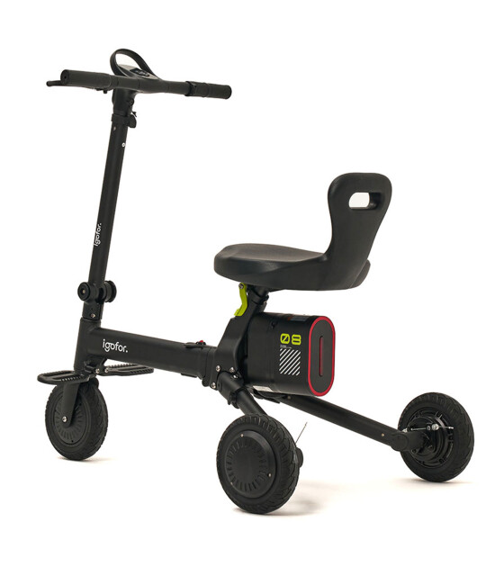 Igofor 3 Tekerlekli Katlanabilir Elektrikli Oturulabilir Scooter // Siyah