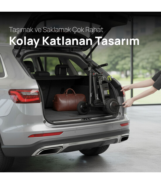 Igofor 3 Tekerlekli Katlanabilir Elektrikli Oturulabilir Scooter // Siyah