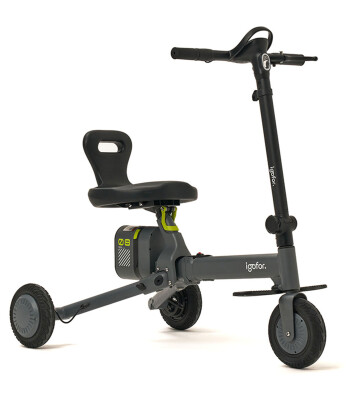 Igofor 3 Tekerlekli Katlanabilir Elektrikli Oturulabilir Scooter // Gri