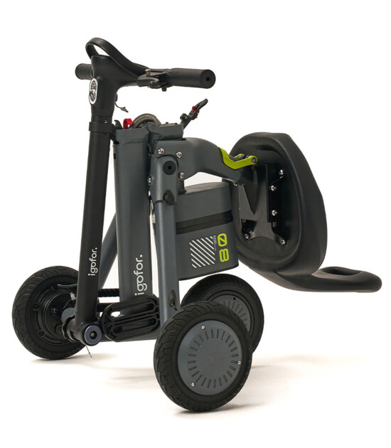 Igofor 3 Tekerlekli Katlanabilir Elektrikli Oturulabilir Scooter // Gri
