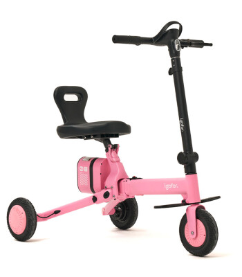 Igofor 3 Tekerlekli Katlanabilir Elektrikli Oturulabilir Scooter // Pembe