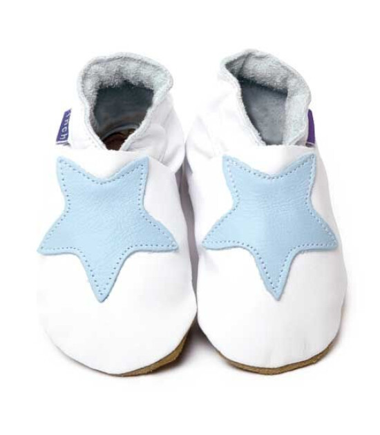 inch Blue Deri Patik Starry White