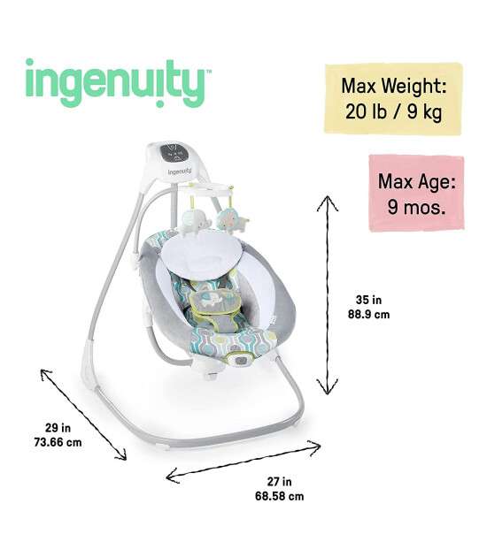 Ingenuity Simple Comfort Everston Dönenceli Salıncak ve Ev Tipi Ana Kucağı