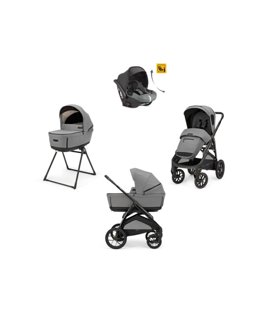 Inglesina Aptica XT Glam Bebek Arabası ve Darwin Recline Ana Kucaklı, Portbebeli, Stantlı 4'lü Sistem - Canyon Grey