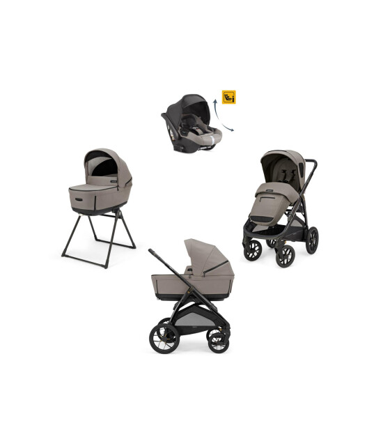 Inglesina Aptica XT Glam Bebek Arabası ve Darwin Recline Ana Kucaklı, Portbebeli, Stantlı 4'lü Sistem - Tundra Beige