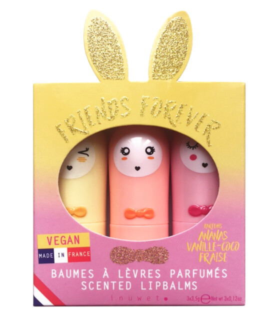 Inuwet Trio Glitter Lip Balm Dudak Nemlendirici Set // Gold Californie