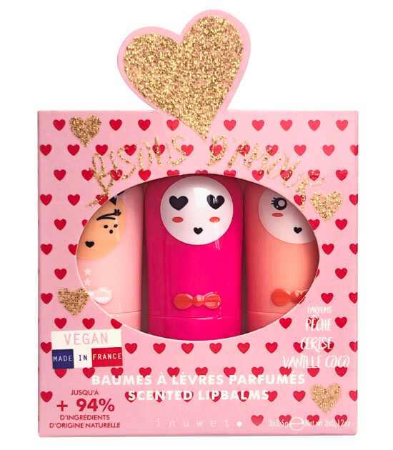 Inuwet Trio Bunny Glitter Lip Balm Dudak Nemlendirici Set // Ultra Red Bisous