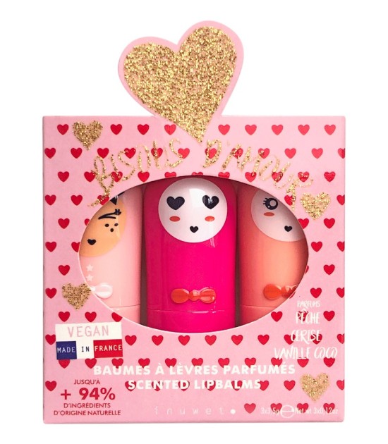 Inuwet Trio Bunny Glitter Lip Balm Dudak Nemlendirici Set // Ultra Red Bisous