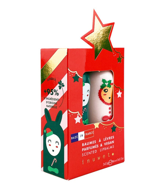 Inuwet Duo Glitter Lip Balm Dudak Nemlendirici Set // Mango - Pamuk Şekeri