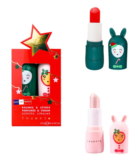 Inuwet Duo Glitter Lip Balm Dudak Nemlendirici Set // Mango - Pamuk Şekeri