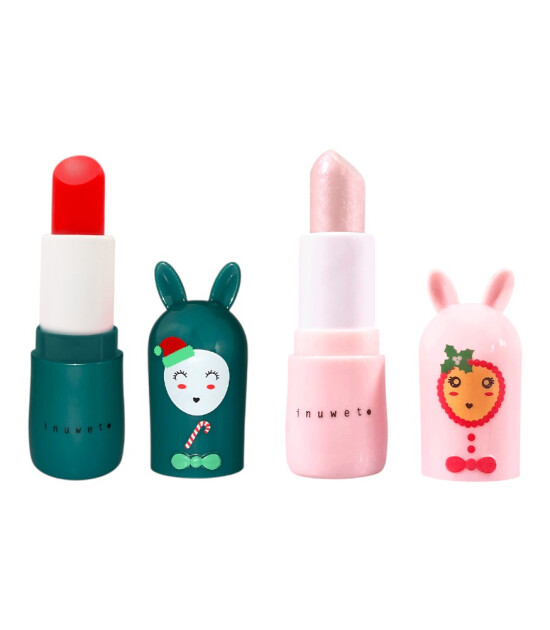 Inuwet Duo Glitter Lip Balm Dudak Nemlendirici Set // Mango - Pamuk Şekeri