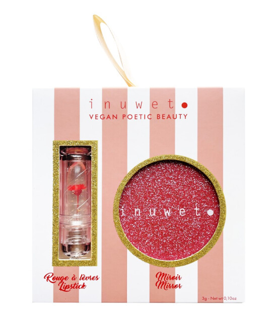 Inuwet Ayna ve &Ccedil;i&ccedil;ek Fig&uuml;rl&uuml; Dudak Nemlendiricisi Seti