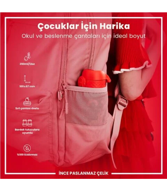 Ion8 OneTouch &Ccedil;ocuk Suluk (350 ml) // Kırmızı Unicorn