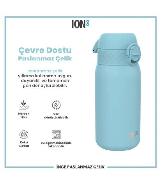 Ion8 OneTouch Paslanmaz &Ccedil;elik &Ccedil;ocuk Suluk (400 ml) // Alaska Mavisi