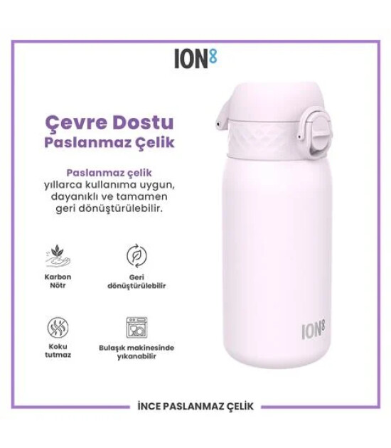 Ion8 OneTouch Paslanmaz &Ccedil;elik &Ccedil;ocuk Suluk (400 ml) // Leylak