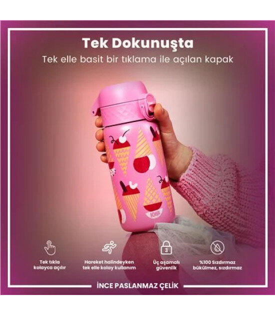 Ion8 OneTouch Paslanmaz &Ccedil;elik &Ccedil;ocuk Suluk (400 ml) // Dondurma