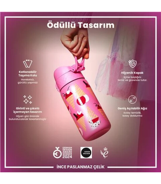 Ion8 OneTouch Paslanmaz &Ccedil;elik &Ccedil;ocuk Suluk (400 ml) // Dondurma