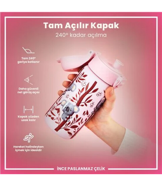 Ion8 OneTouch Paslanmaz &Ccedil;elik &Ccedil;ocuk Suluk (400 ml) // Koala