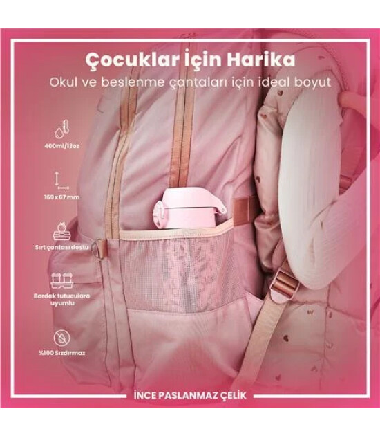 Ion8 OneTouch Paslanmaz &Ccedil;elik &Ccedil;ocuk Suluk (400 ml) // Koala