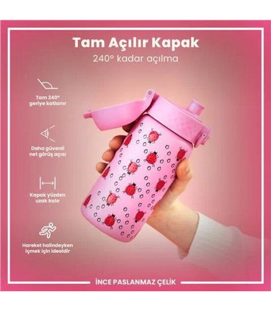 Ion8 OneTouch Paslanmaz &Ccedil;elik &Ccedil;ocuk Suluk (400 ml) // Uğur B&ouml;ceği