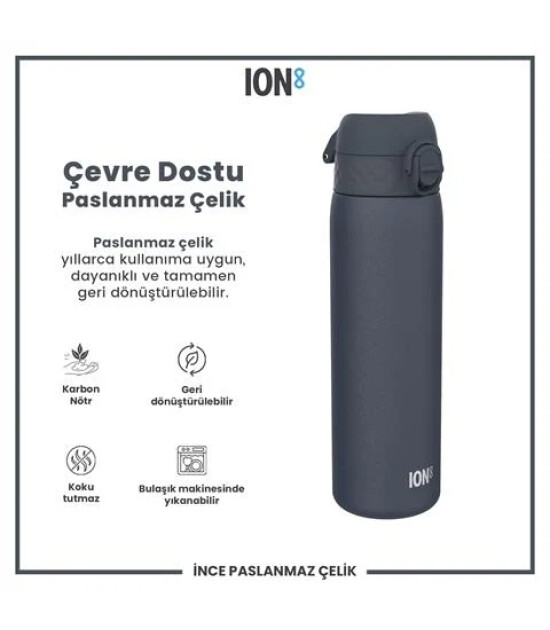 Ion8 - Paslanmaz &Ccedil;elik İnce Suluk - Koyu Lacivert - 600 Ml - Sızdırmaz