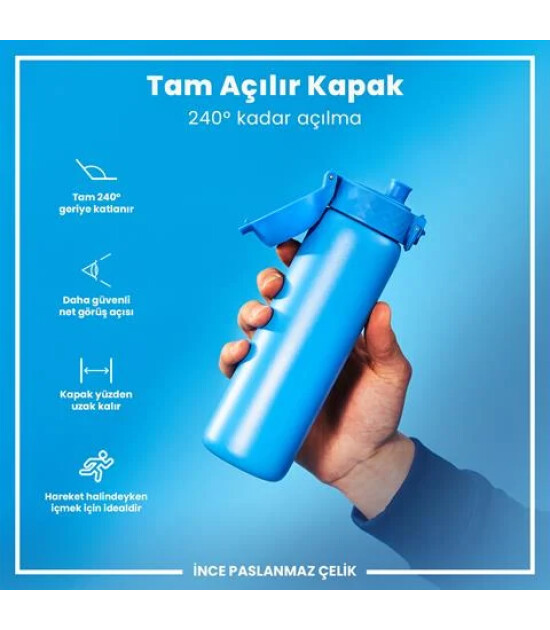 Ion8 - Paslanmaz &Ccedil;elik İnce Suluk - Mavi - 600 Ml - Sızdırmaz