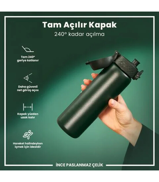 Ion8 - Paslanmaz &Ccedil;elik İnce Suluk - Koyu Yeşil - 600 Ml - Sızdırmaz