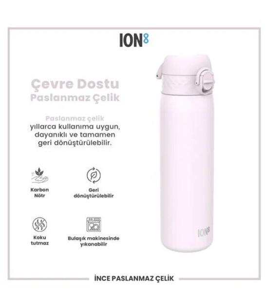 Ion8 - Paslanmaz &Ccedil;elik İnce Suluk - Lila - 600 Ml - Sızdırmaz