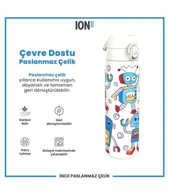 Ion8 - Paslanmaz &Ccedil;elik İnce Suluk - Robotlar - 600 Ml - Sızdırmaz