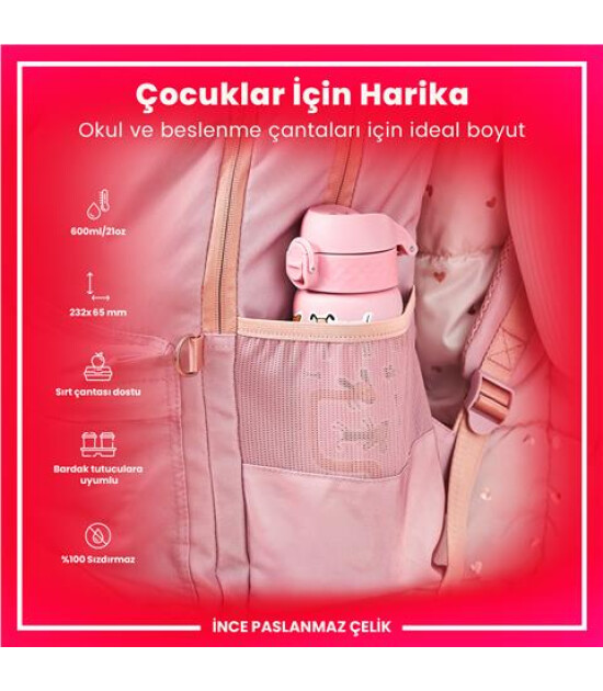 Ion8 - Paslanmaz &Ccedil;elik İnce Suluk - K&ouml;pekler - 600 Ml - Sızdırmaz