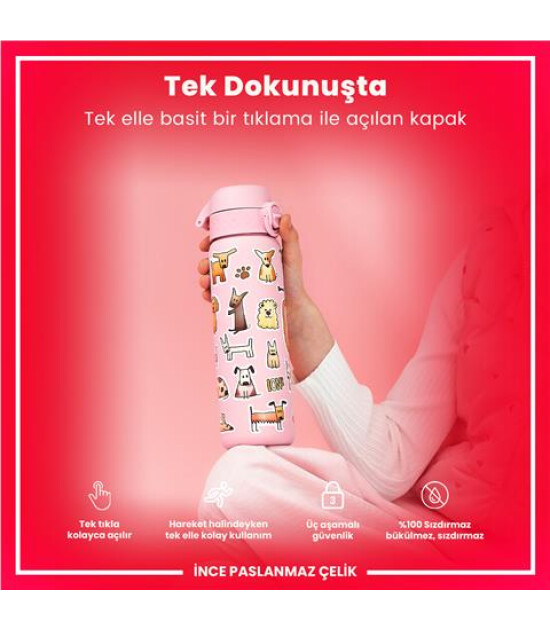 Ion8 - Paslanmaz &Ccedil;elik İnce Suluk - K&ouml;pekler - 600 Ml - Sızdırmaz