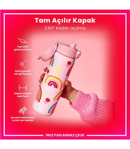 Ion8 - Paslanmaz &Ccedil;elik İnce Suluk - G&ouml;kkuşağı - 600 Ml - Sızdırmaz