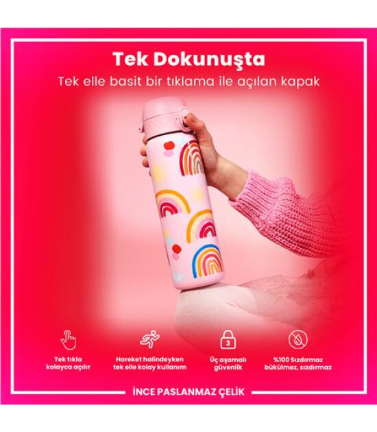 Ion8 - Paslanmaz &Ccedil;elik İnce Suluk - G&ouml;kkuşağı - 600 Ml - Sızdırmaz