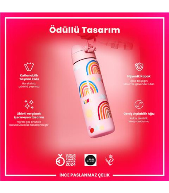 Ion8 - Paslanmaz &Ccedil;elik İnce Suluk - G&ouml;kkuşağı - 600 Ml - Sızdırmaz