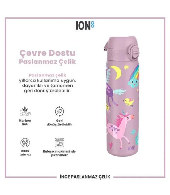 Ion8 - Paslanmaz &Ccedil;elik İnce Suluk - Unicorn - 600 Ml - Sızdırmaz
