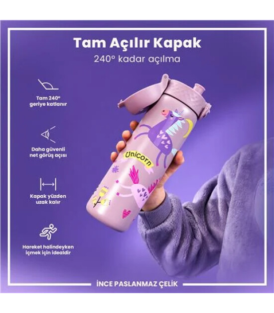 Ion8 - Paslanmaz &Ccedil;elik İnce Suluk - Unicorn - 600 Ml - Sızdırmaz