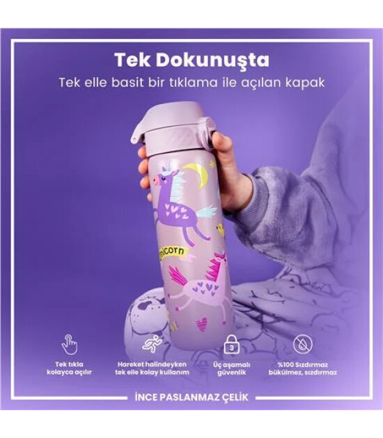 Ion8 - Paslanmaz &Ccedil;elik İnce Suluk - Unicorn - 600 Ml - Sızdırmaz