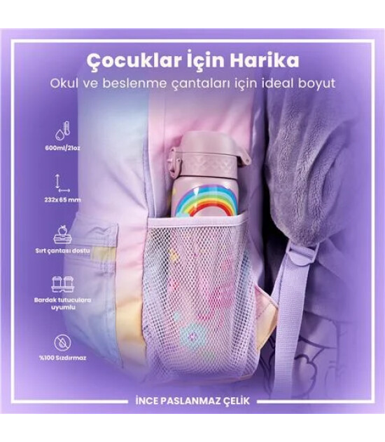 Ion8 - Paslanmaz &Ccedil;elik İnce Suluk - Unicorn - 600 Ml - Sızdırmaz