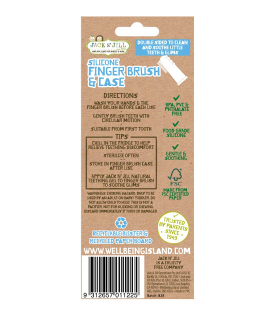 Jack N'Jill Silikon Parmak Diş Fır&ccedil;ası - Stage1 (2 Adet)