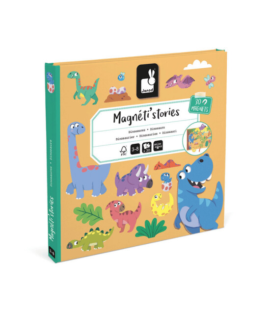 Janod Mıknatıslı Oyun Kitabı - Dinozorlar