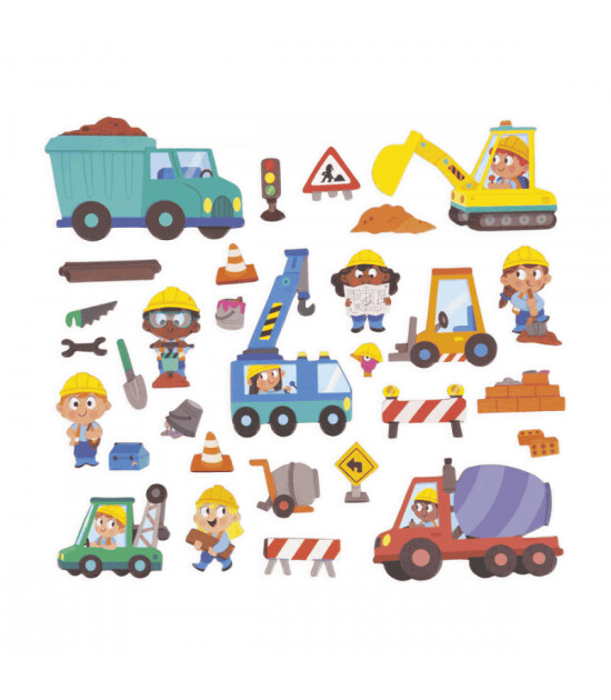 Janod Mıknatıslı Oyun Kitabı - Şantiye Hikayeleri